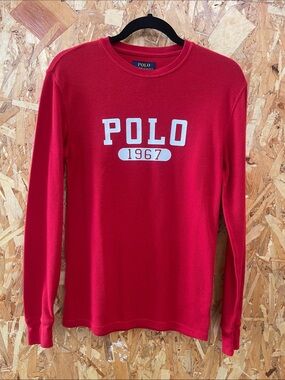 Polo by Ralph Lauren Red Waffle Knit Sleepwear Top